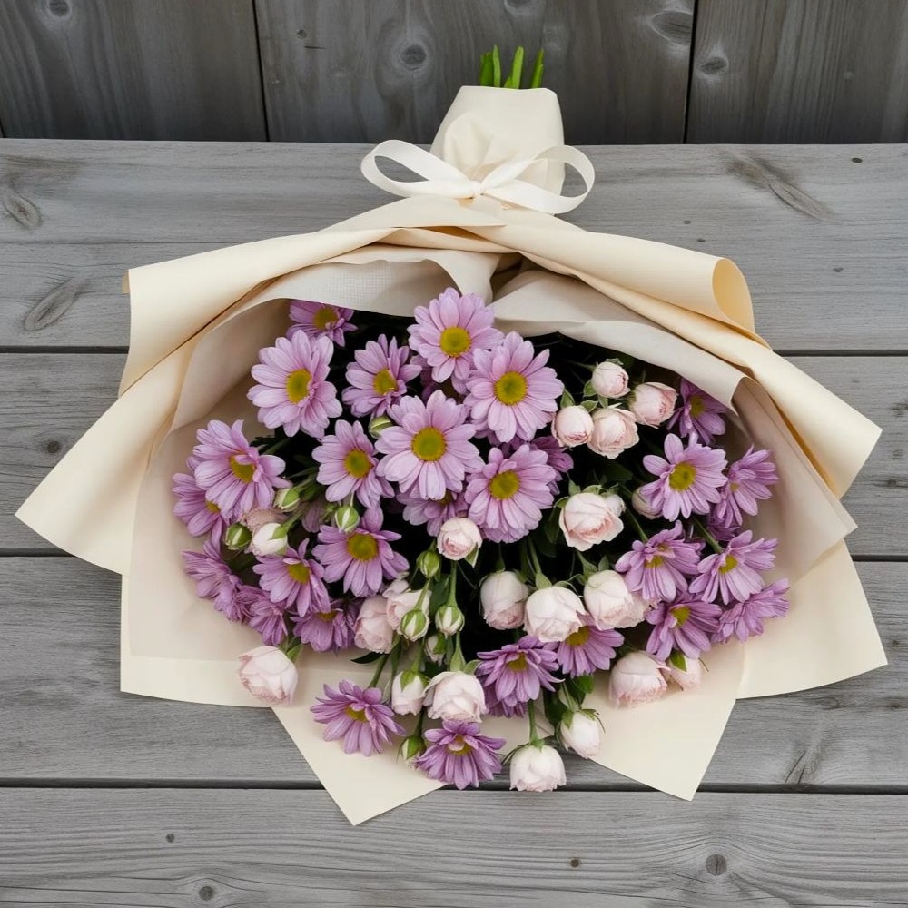 Букет цветов из: Розы и Хризантемы в Терновской