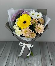 Букет цветов из:  Розы, Герберы и Хризантемы в Терновской