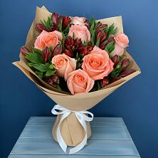 Букет цветов из:  Розы и Альстромерии в Терновской