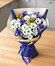 Букет цветов из:  Розы, Ирисы и Хризантемы в Терновской