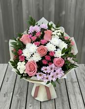 Букет цветов из:  Альстромерии, Гвоздики, Розы и Хризантемы #REPLACE_PRED# Терновской